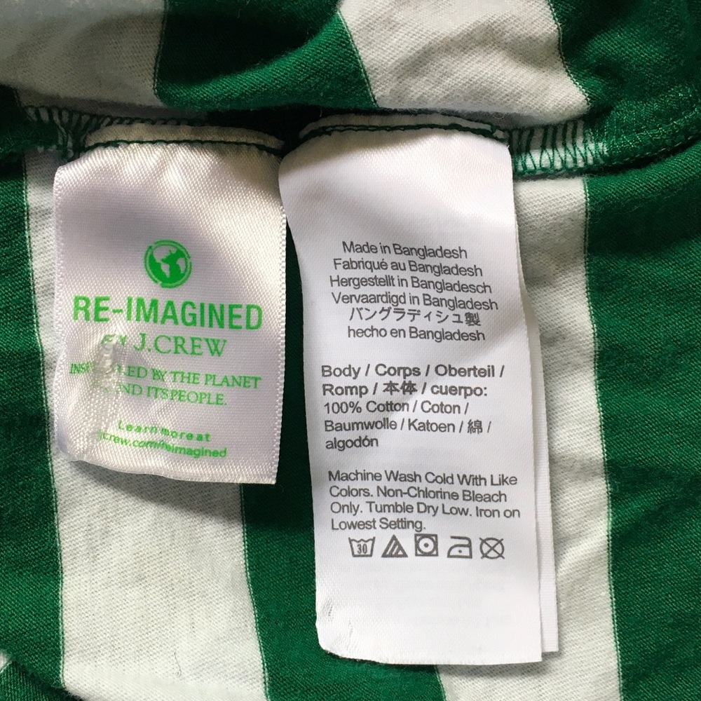J. Crew Green & White Striped Long-Sleeve Turtleneck Tee - Picture 5 of 5
